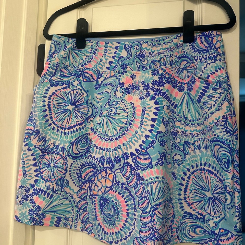 Lilly Pulitzer Nakia Commotion Mini Blue Pink Resort Wear Golf Skort
